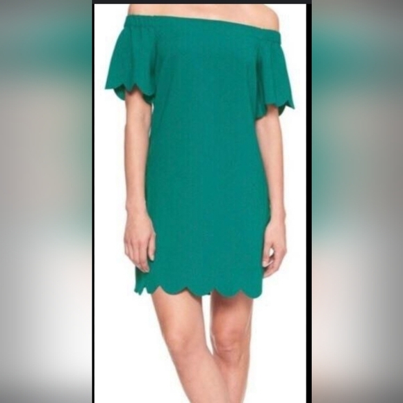 Banana Republic Dresses & Skirts - Banana Republic Teal Off-Shoulder Mini Dress